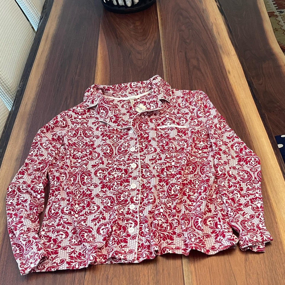 Soma Red and White Floral Pajama Top - Picture 2 of 4